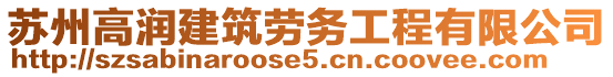 蘇州高潤建筑勞務(wù)工程有限公司