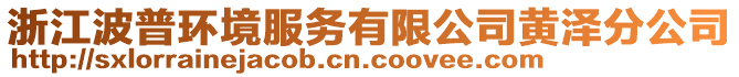 浙江波普環(huán)境服務(wù)有限公司黃澤分公司