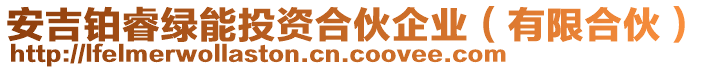 安吉鉑睿綠能投資合伙企業(yè)（有限合伙）