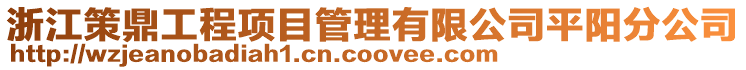 浙江策鼎工程项目管理有限公司平阳分公司