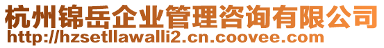 杭州錦岳企業(yè)管理咨詢有限公司