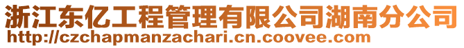 浙江東億工程管理有限公司湖南分公司