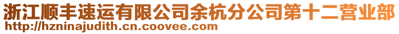 浙江順豐速運有限公司余杭分公司第十二營業(yè)部