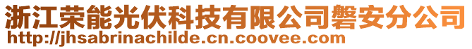 浙江榮能光伏科技有限公司磐安分公司