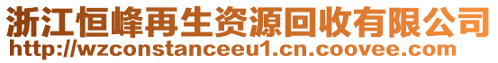 浙江恒峰再生資源回收有限公司