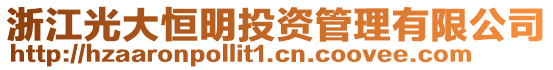 浙江光大恒明投資管理有限公司