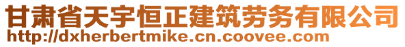 甘肅省天宇恒正建筑勞務有限公司