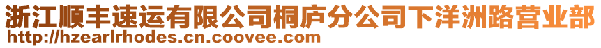 浙江順豐速運有限公司桐廬分公司下洋洲路營業(yè)部