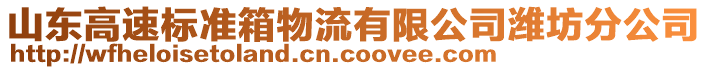 山東高速標(biāo)準(zhǔn)箱物流有限公司濰坊分公司