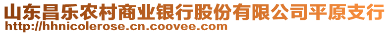 山東昌樂農村商業銀行股份有限公司平原支行