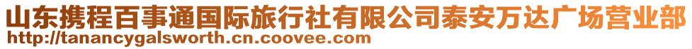 山東攜程百事通國際旅行社有限公司泰安萬達廣場營業(yè)部