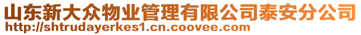 山東新大眾物業(yè)管理有限公司泰安分公司