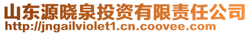 山東源曉泉投資有限責任公司