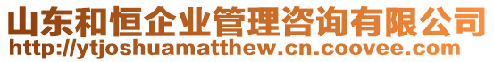 山東和恒企業(yè)管理咨詢有限公司