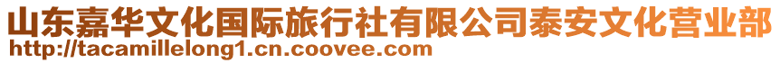 山東嘉華文化國際旅行社有限公司泰安文化營業部