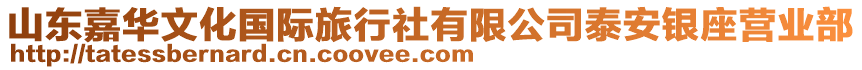 山東嘉華文化國際旅行社有限公司泰安銀座營業部