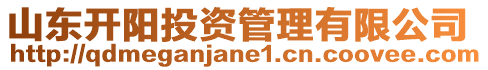 山東開陽(yáng)投資管理有限公司