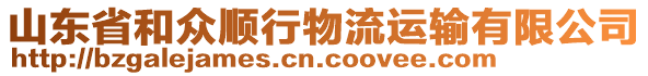 山東省和眾順行物流運(yùn)輸有限公司