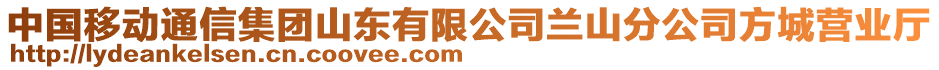 中國移動通信集團山東有限公司蘭山分公司方城營業(yè)廳