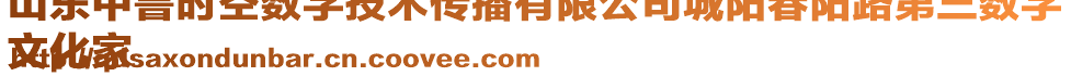 山東中魯時(shí)空數(shù)字技術(shù)傳播有限公司城陽(yáng)春陽(yáng)路第三數(shù)字
文化家