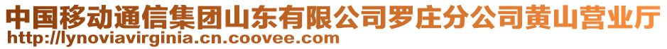 中国移动通信集团山东有限公司罗庄分公司黄山营业厅