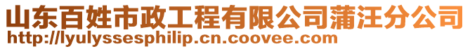 山東百姓市政工程有限公司蒲汪分公司