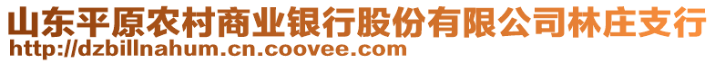 山東平原農(nóng)村商業(yè)銀行股份有限公司林莊支行