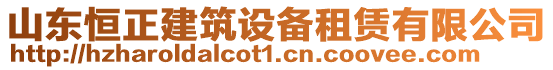 山東恒正建筑設(shè)備租賃有限公司