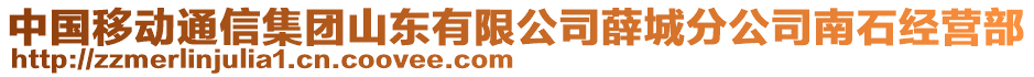 中國移動通信集團山東有限公司薛城分公司南石經營部