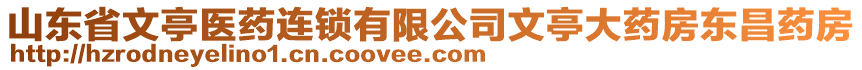 山東省文亭醫(yī)藥連鎖有限公司文亭大藥房東昌藥房