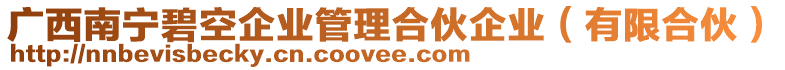 廣西南寧碧空企業(yè)管理合伙企業(yè)（有限合伙）