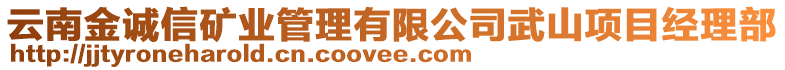 云南金誠信礦業(yè)管理有限公司武山項目經理部