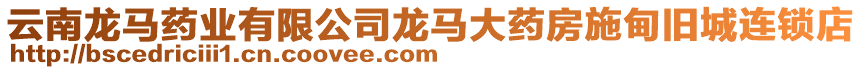 云南龍馬藥業(yè)有限公司龍馬大藥房施甸舊城連鎖店