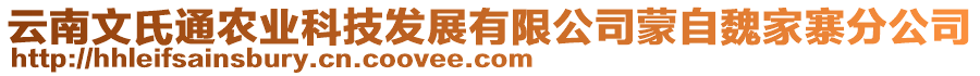 云南文氏通農(nóng)業(yè)科技發(fā)展有限公司蒙自魏家寨分公司