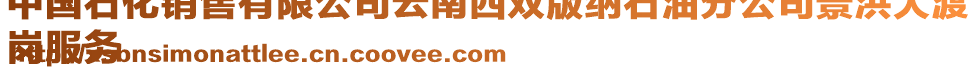 中國(guó)石化銷(xiāo)售有限公司云南西雙版納石油分公司景洪大渡
崗服務(wù)