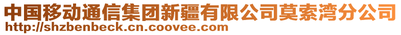 中国移动通信集团新疆有限公司莫索湾分公司