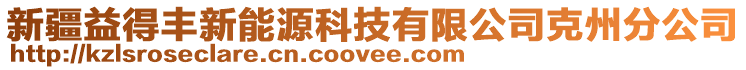 新疆益得豐新能源科技有限公司克州分公司