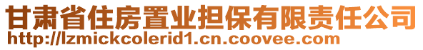 甘肅省住房置業(yè)擔(dān)保有限責(zé)任公司