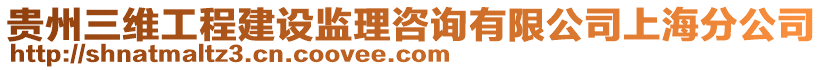 貴州三維工程建設監理咨詢有限公司上海分公司
