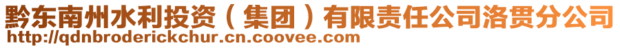 黔東南州水利投資（集團(tuán)）有限責(zé)任公司洛貫分公司