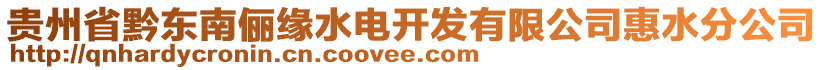 貴州省黔東南儷緣水電開發(fā)有限公司惠水分公司