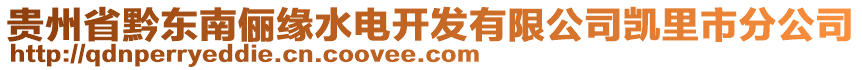 貴州省黔東南儷緣水電開發(fā)有限公司凱里市分公司