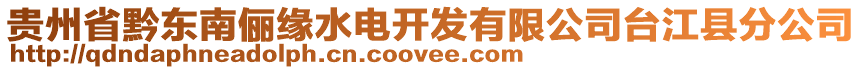 貴州省黔東南儷緣水電開發(fā)有限公司臺江縣分公司