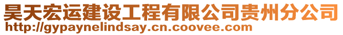 昊天宏運建設工程有限公司貴州分公司