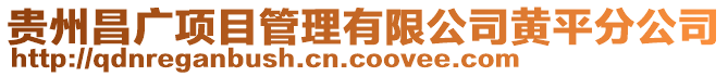 貴州昌廣項目管理有限公司黃平分公司