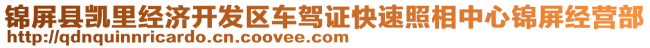 錦屏縣凱里經(jīng)濟開發(fā)區(qū)車駕證快速照相中心錦屏經(jīng)營部