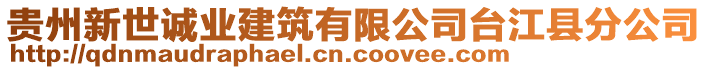 貴州新世誠(chéng)業(yè)建筑有限公司臺(tái)江縣分公司