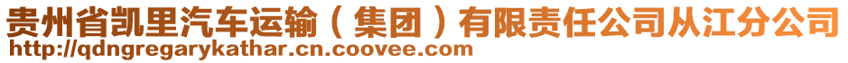 貴州省凱里汽車運(yùn)輸（集團(tuán)）有限責(zé)任公司從江分公司