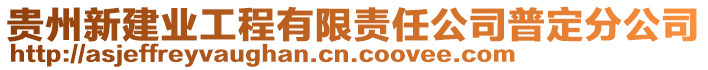 貴州新建業(yè)工程有限責任公司普定分公司