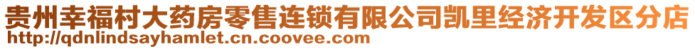 貴州幸福村大藥房零售連鎖有限公司凱里經(jīng)濟開發(fā)區(qū)分店